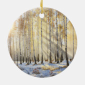 Snowy Deer Birch Ornament (Achterkant)