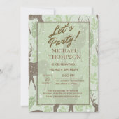 Snowy Deer Hunter Birthday Party Invitation Kaart (Voorkant)