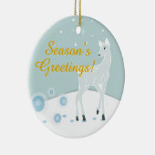 Snowy Deer Keramisch Ornament (Rechts)