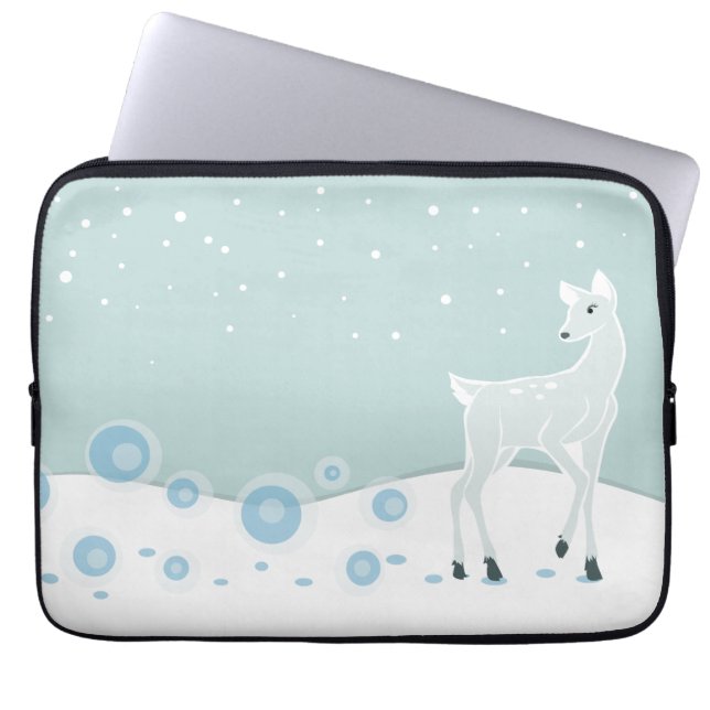 Snowy Deer Laptop Sleeve (Voorkant)