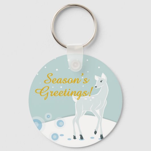 Snowy Deer Sleutelhanger (Voorkant)