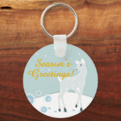 Snowy Deer Sleutelhanger (Voorkant)