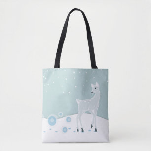 Snowy Deer Tote Bag
