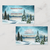 Snowy dennenbomen in de buurt van een meer visitekaartje (Voorkant / Achterkant)