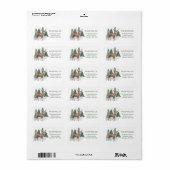 Snowy dennenbomen, Reindeer Return Address Label (Full Sheet)