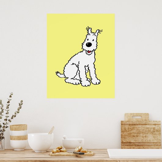 Snowy dog Tin Tin Poster (Keuken)