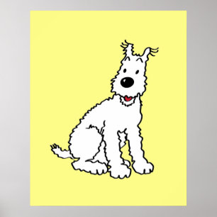Snowy dog Tin Tin Poster