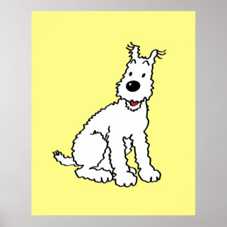 Snowy dog Tin Tin Poster