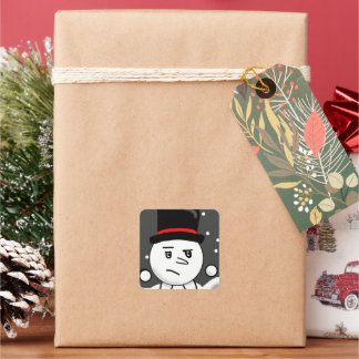 Snowy Drawn Hank Sticker! Vierkante Sticker