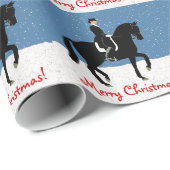 Snowy Dressage Horse Kerstmis Cadeaupapier (Rol Hoek)