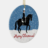 Snowy Dressage Horse Kerstmis Keramisch Ornament (Rechts)