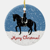 Snowy Dressage Horse Kerstmis Keramisch Ornament (Achterkant)