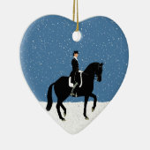 Snowy Dressage Horse Kerstmis Keramisch Ornament (Rechts)
