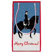 Snowy Dressage Horse Kerstmis Klein Cadeauzakje (Voorkant)