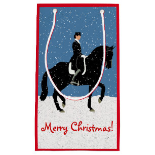 Snowy Dressage Horse Kerstmis Klein Cadeauzakje