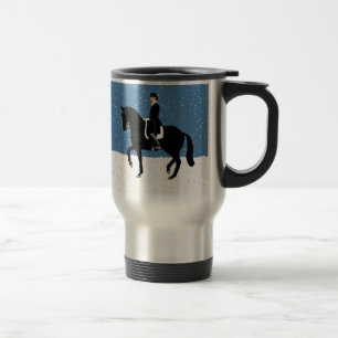 Snowy Dressage Horse Kerstmis Reisbeker