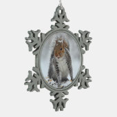 Snowy Eekhoorn Kerstversiering Tin Sneeuwvlok Ornament (Links)