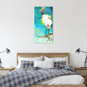 "Snowy Egret" 16" x 32" Canvas Afdruk (Insitu (Slaapkamer))