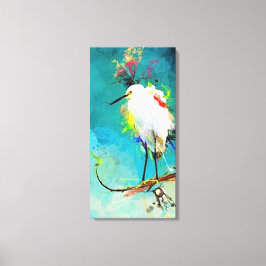 "Snowy Egret" 16" x 32" Canvas Afdruk