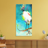 "Snowy Egret" 16" x 32" Canvas Afdruk (Insitu (Woonkamer))