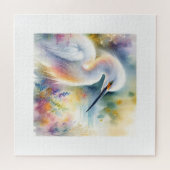 Snowy Egret 180724AREF115 - Watercolor Legpuzzel (Horizontaal)