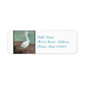 Snowy Egret Bird Etiket (Voorkant)