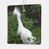 Snowy Egret Bird Ornament (Links)