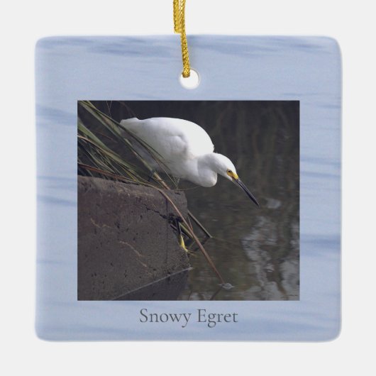 Snowy Egret Bird Photo Ornament (Voorkant)