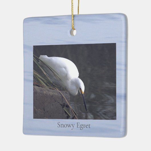 Snowy Egret Bird Photo Ornament  (Links)