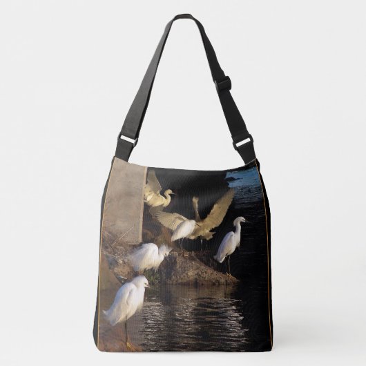 Snowy Egret Birds Wilde Dieren Canvas tas (Voorkant)