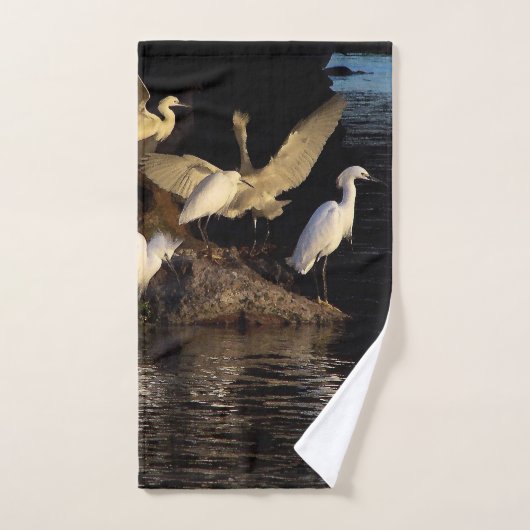 Snowy Egret Birds Wildlife Vist Dath Towel Set Bad Handdoek (Handdoek)