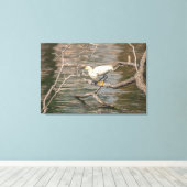Snowy Egret Canvas Afdruk (Insitu (Houten vloer))