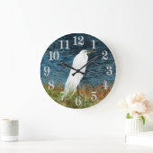 Snowy Egret Clock Grote Klok (Huis)