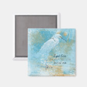 Snowy Egret Coastal Vacation House Magnet (Voorkant / Achterkant)