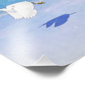 Snowy Egret Coastal Waterverf Foto Afdruk (Hoek)