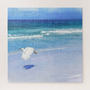 Snowy Egret Coastal Waterverf Legpuzzel