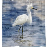 Snowy Egret Custom Showgordijn Douchegordijn (Voorkant)