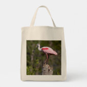 Snowy Egret en Roseate Spoonbill Canvas tas (Achterkant)