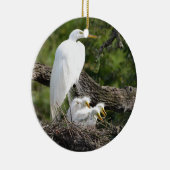 Snowy Egret Family Keramisch Ornament (Rechts)