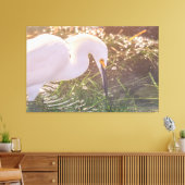 Snowy Egret foerageren in het water Canvas Afdruk (Insitu (Woonkamer))