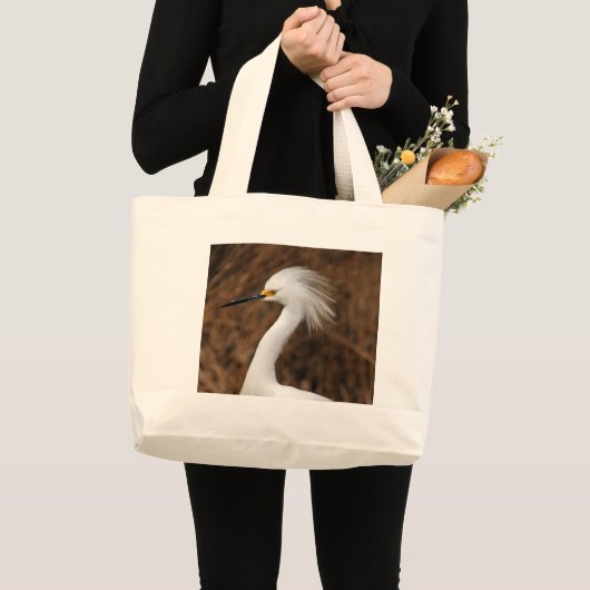 Snowy Egret Grote Tote Bag (Voorkant (product))