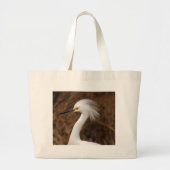 Snowy Egret Grote Tote Bag (Voorkant)