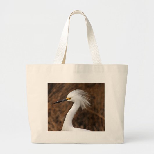 Snowy Egret Grote Tote Bag (Voorkant)