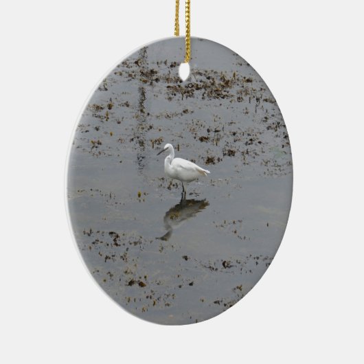 Snowy Egret Keramisch Ornament (Rechts)