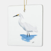 Snowy Egret Keramisch Ornament (Links)