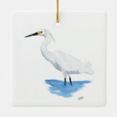 Snowy Egret Keramisch Ornament (Achterkant)