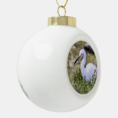 Snowy Egret Keramische Bal Ornament (Links)