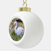 Snowy Egret Keramische Bal Ornament (Rechts)