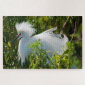 Snowy Egret Legpuzzel (Horizontaal)