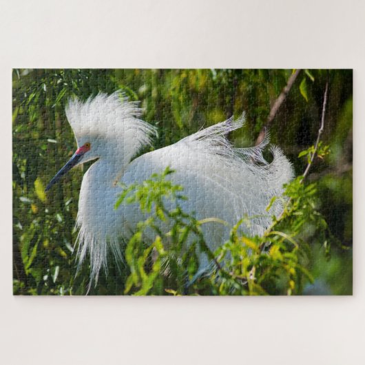 Snowy Egret Legpuzzel (Horizontaal)